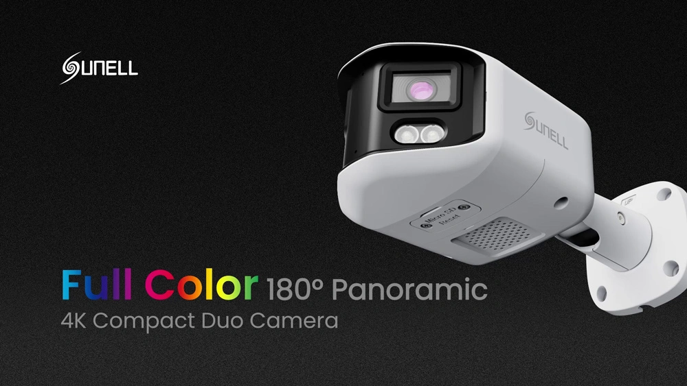 Sunell Full Color 180 ° พาโนรามา4K Compact Duo Camera